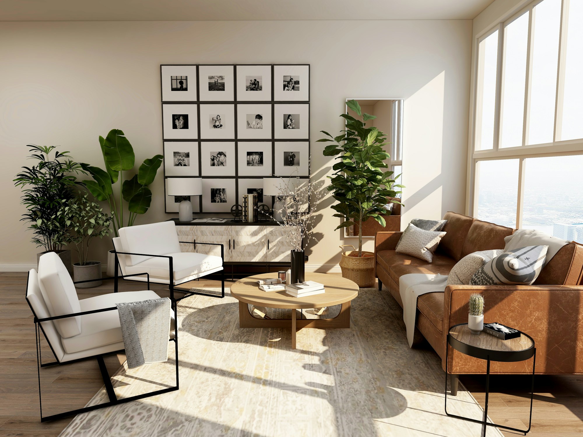 Bright, freshly cleaned living room
